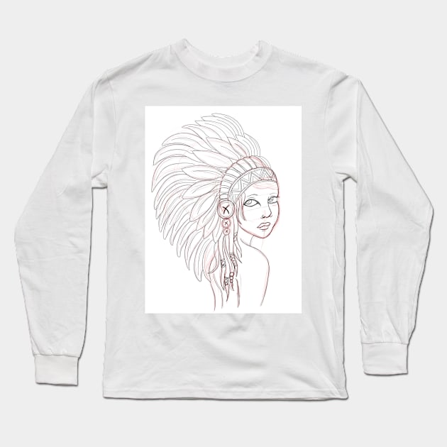 indian girl Long Sleeve T-Shirt by Sakusabi